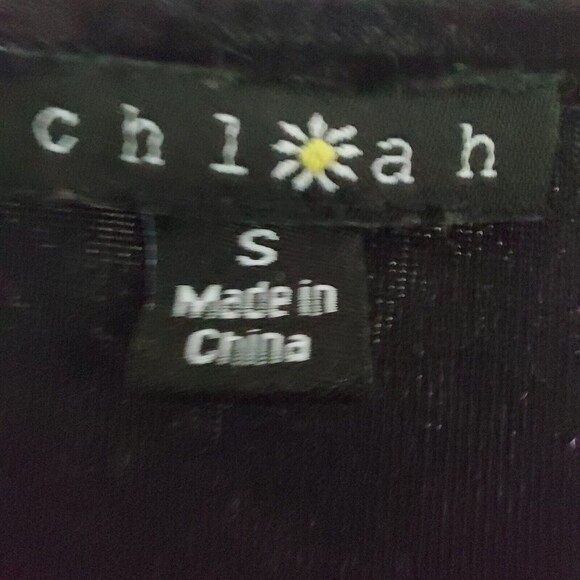 Black Long Top Size Small Flare Sleeves Velvet Rock Goth - Picture 2 of 6